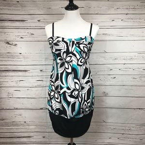 Floral Spaghetti Strap Ciniched EUC Size S